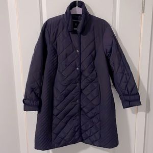 Lands End Quilted Thigh Length Cozy Purple Coat